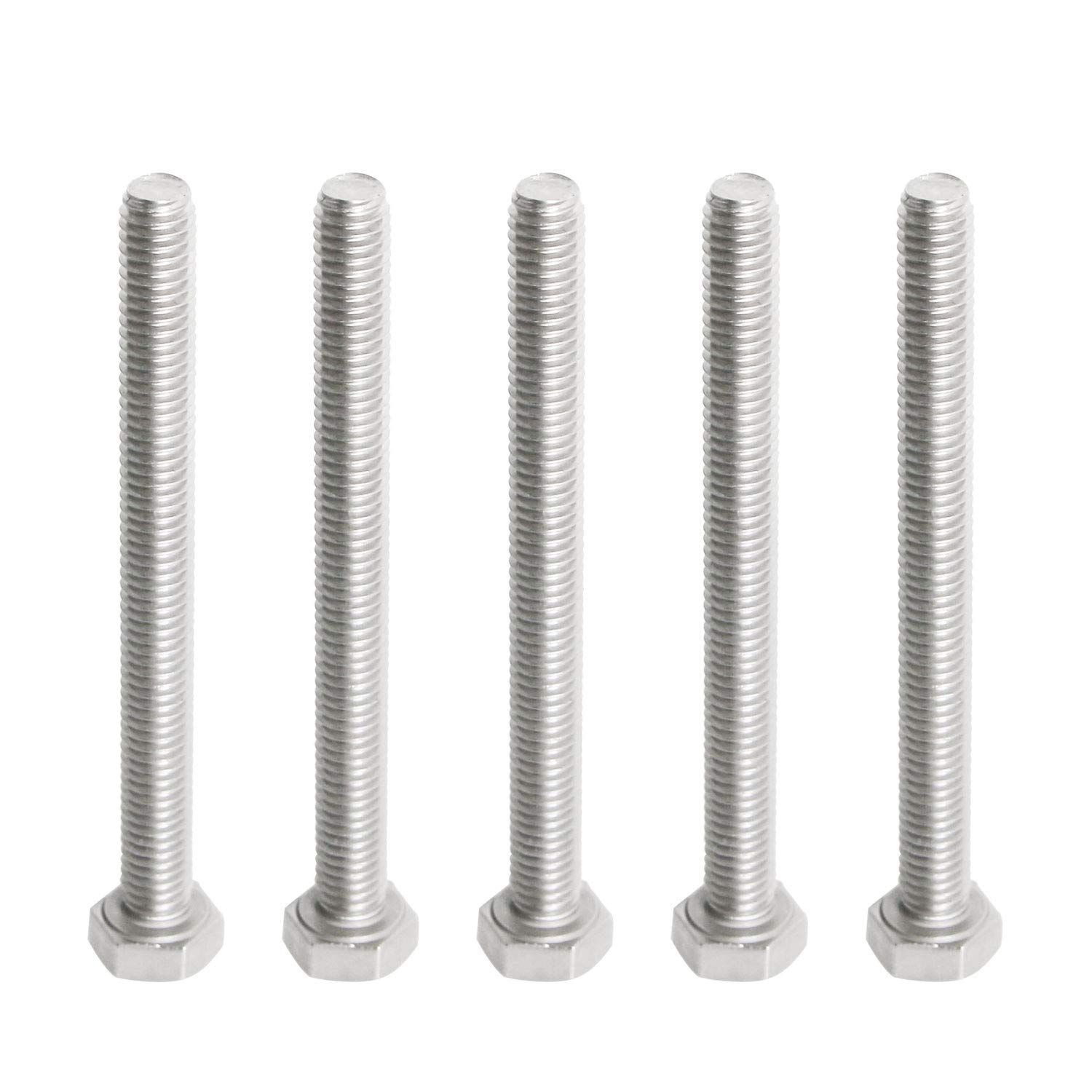 Size:M6 x 65mmグレード5.8 Aopin M6 x 65mm 六角ボルトネジグレード 5.8 ステンレス鋼、ファスナー完全に機械ねじ込み SUS304 5 個