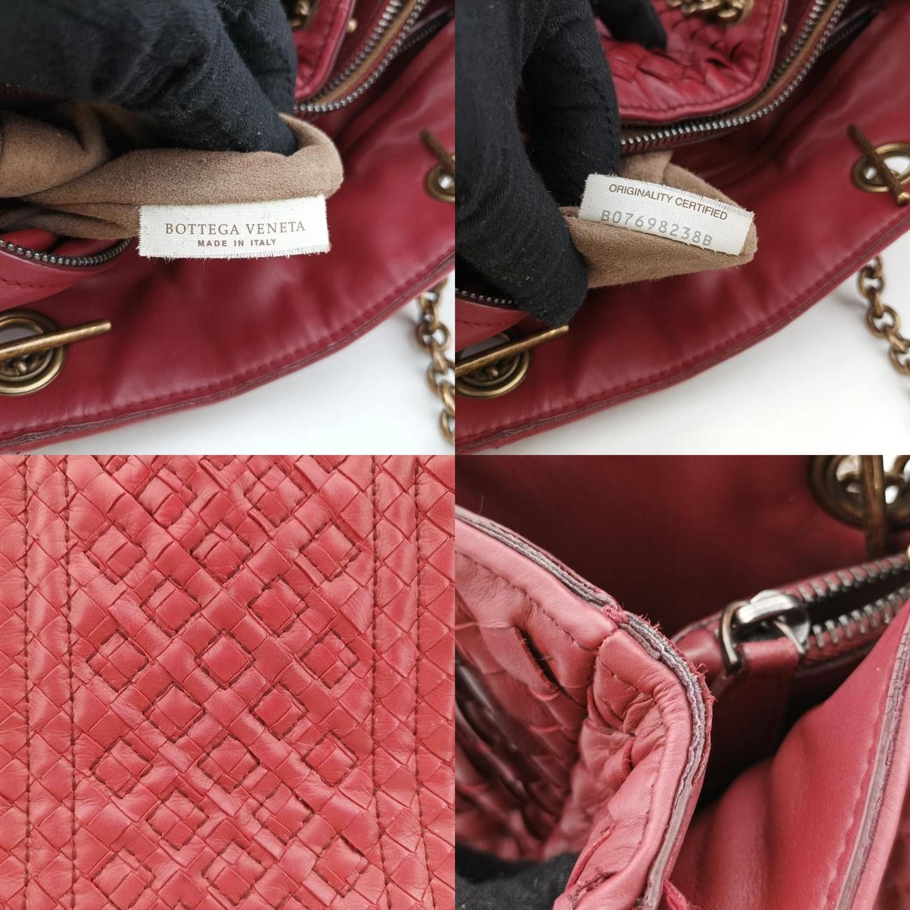 ボッテガヴェネタBottega Venetaイントレチャート レッド ボッテガヴェネタBottega Venetaイントレチャート レッド
