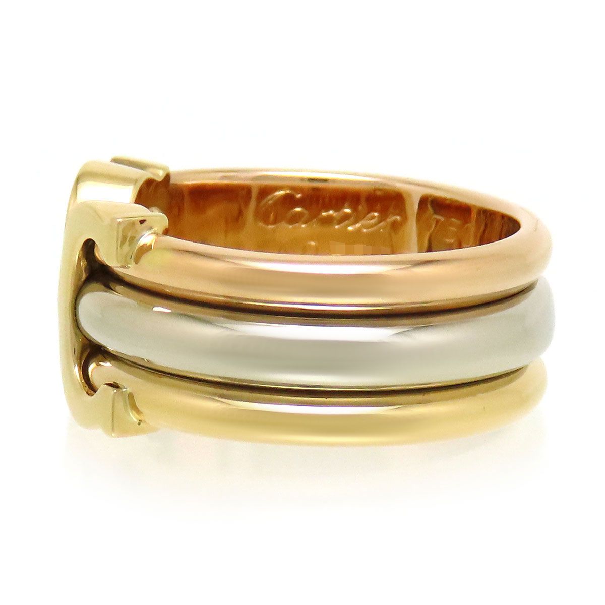 【最短翌日配送】 カルティエ 2C リング LM スリーカラーゴールド 55 750 K18YG K18WG K18PG ユニセックス CARTIER ジュエリー