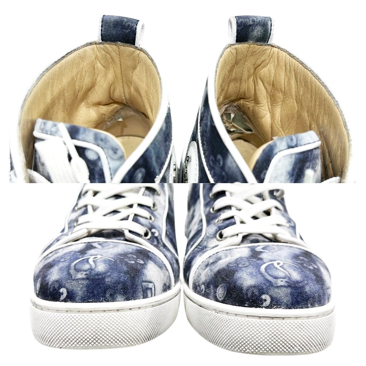 中古】 Christian Louboutin クリスチャンルブタン タイダイ柄 ブルー 