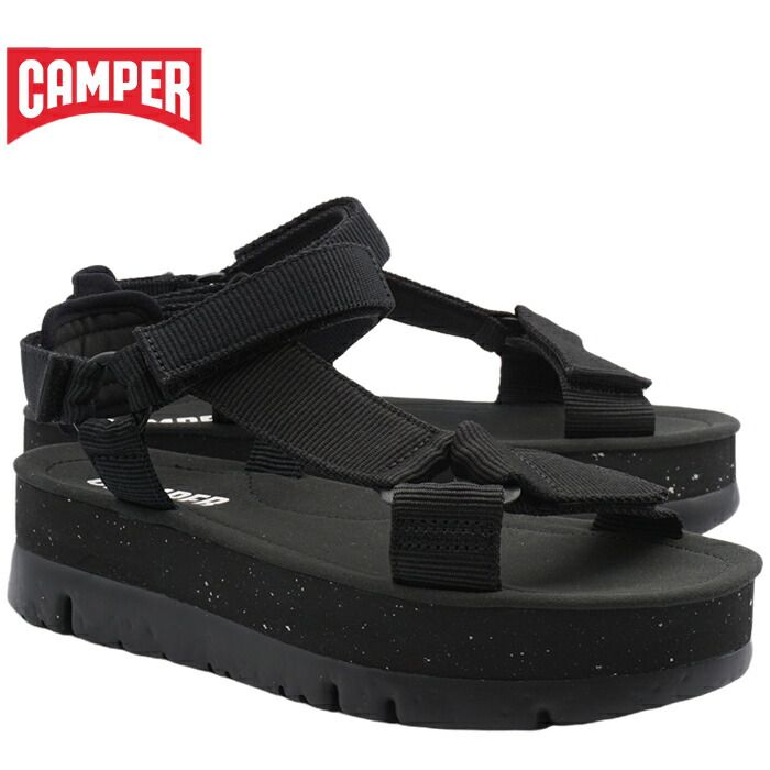 CAMPER Oruga カンペール オルガ Black ブラック サンダル クロスストラップ フラット EU39.0 25.0