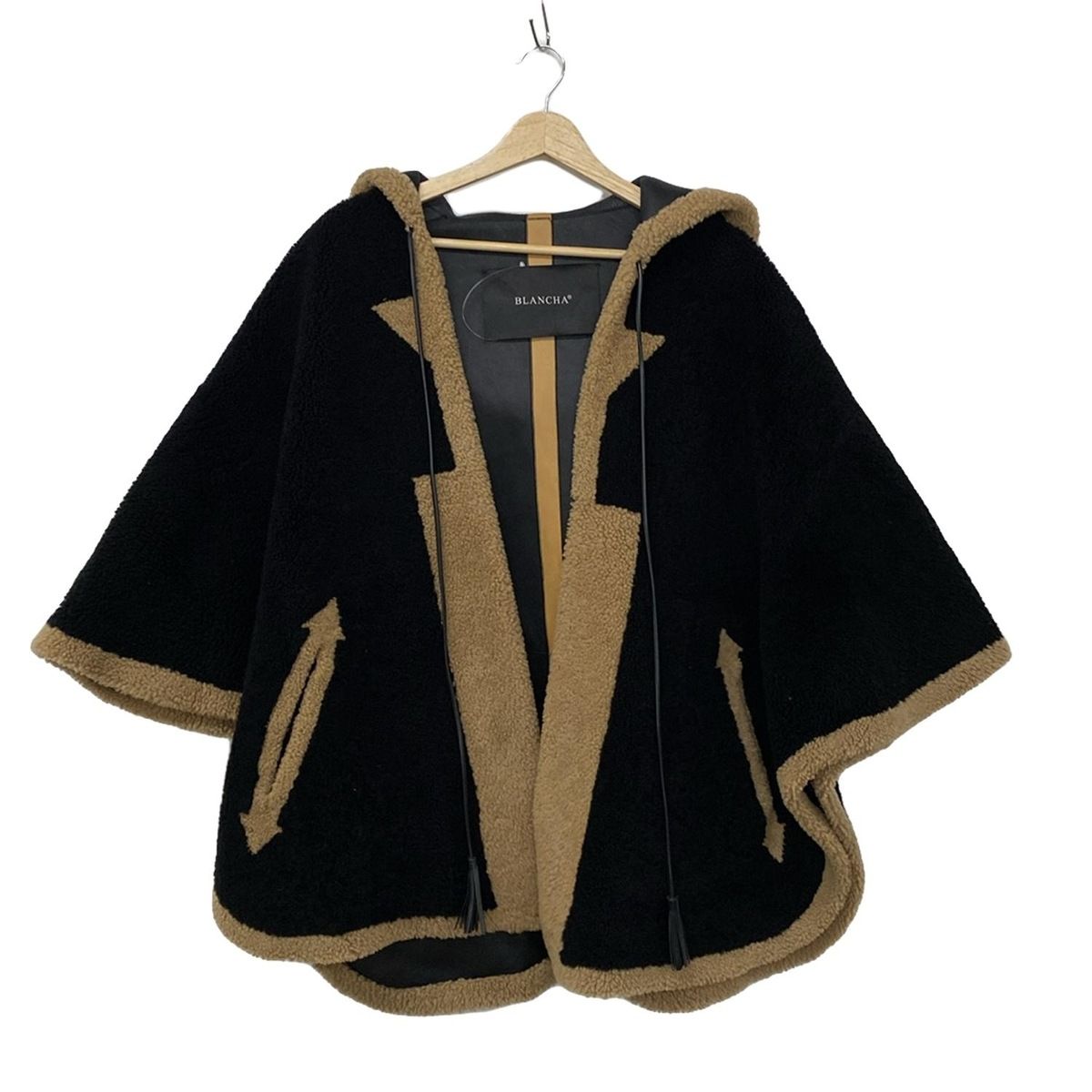 BLANCHA ブランカ 高級ファー ポンチョ ミンク 毛皮 ムートン 美品