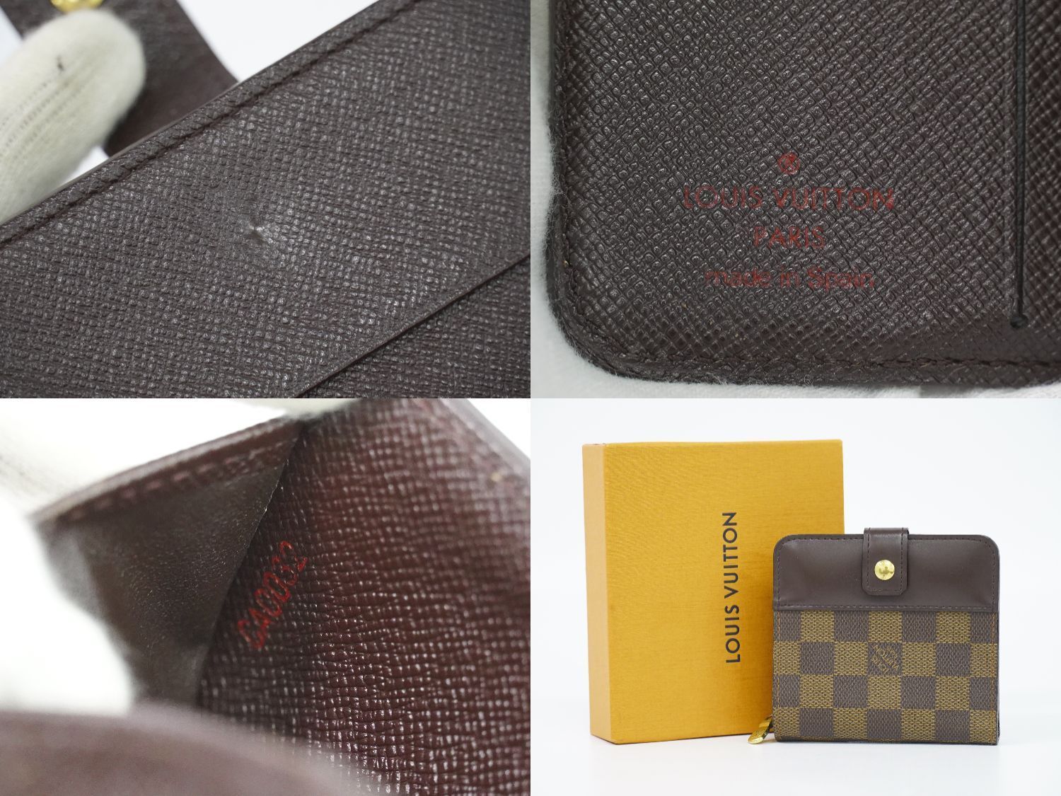 ルイヴィトン LOUIS VUITTON LV コンパクトジップ ダミエ エベヌ 折