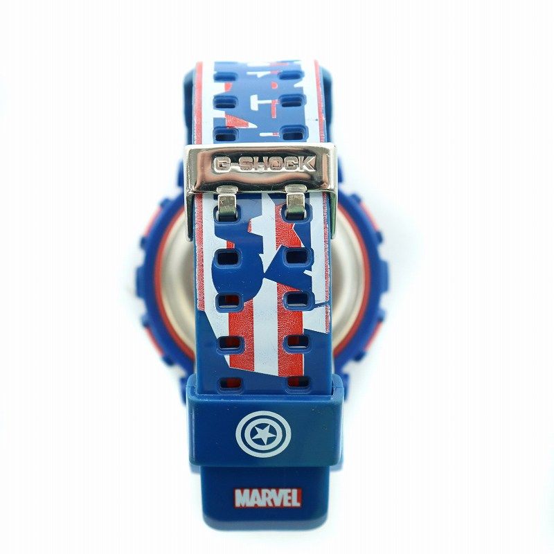 カシオジーショック CASIO G-SHOCK MARVEL マーベル アベンジャーズ コラボ キャプテンアメリカ 腕時計 デジアナ 20気圧防水  稼働品 青 ブルー GA-110GB □GY18 /MW - メルカリ