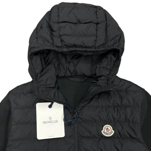 新品 MONCLER ロゴパッチ フロント ダウン パーカー ビッグロゴ ブラック モンクレール - メルカリ