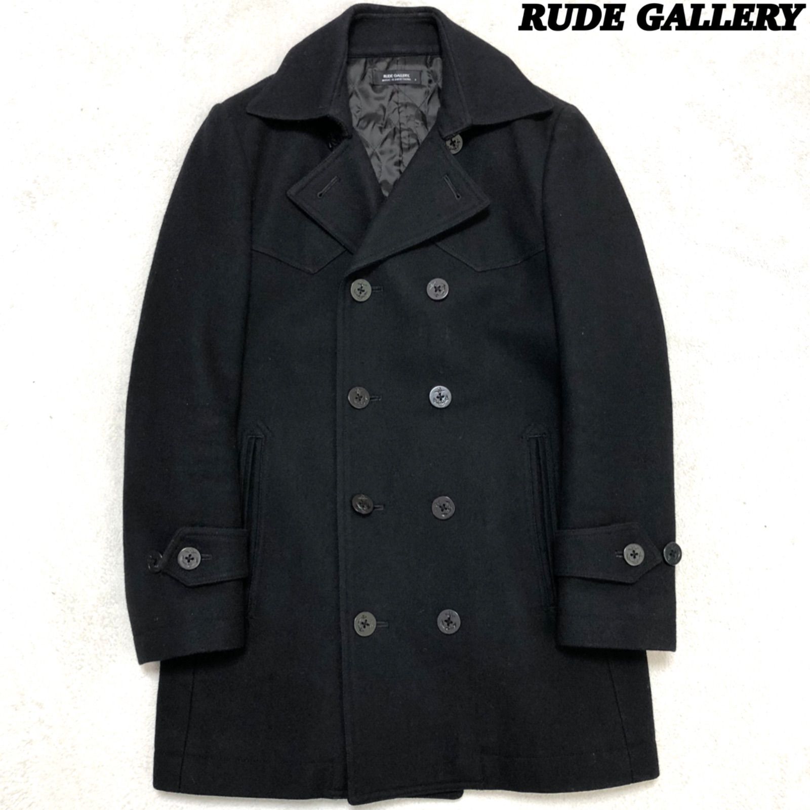 Rude Gallery 黒 ダブルブレスト ピーコート RUDE GALLERY PEA COAT ダブルブレスト ピーコート Pコート