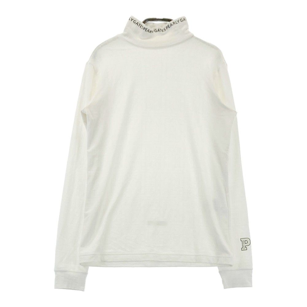 サイズ：0 PEARLY GATES パーリーゲイツ  ハイネック 長袖Tシャツ ネックロゴ 総柄 ホワイト系 [240101373724]# ゴルフウェア レディース ストスト