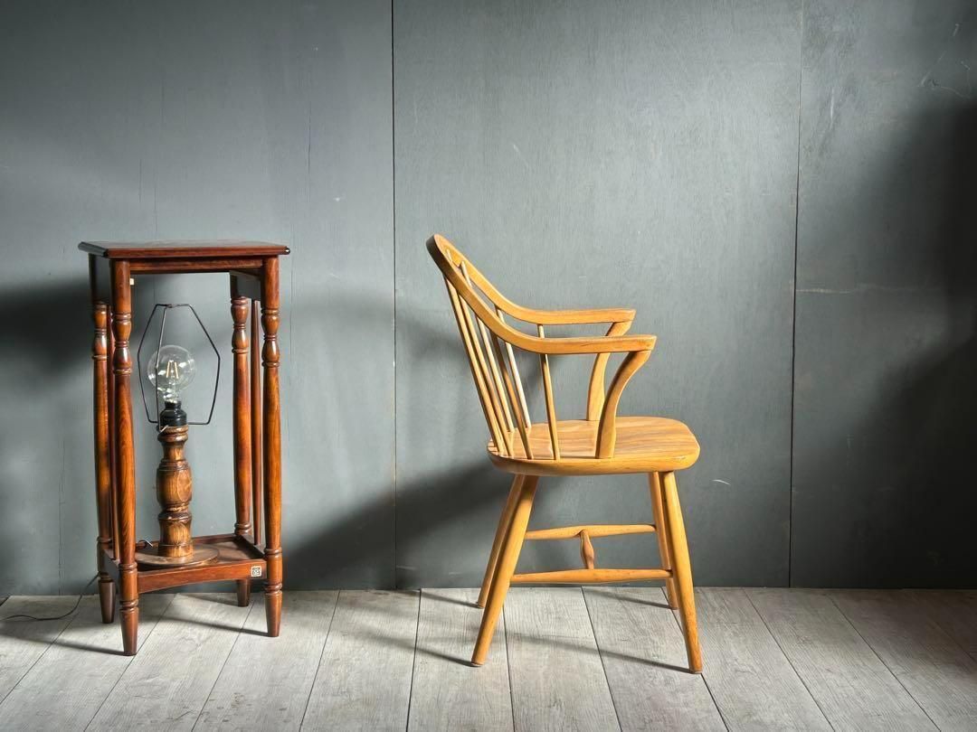 希少 赤ロゴ 飛騨産業 カウホーンチェア フープバックチェア アーム