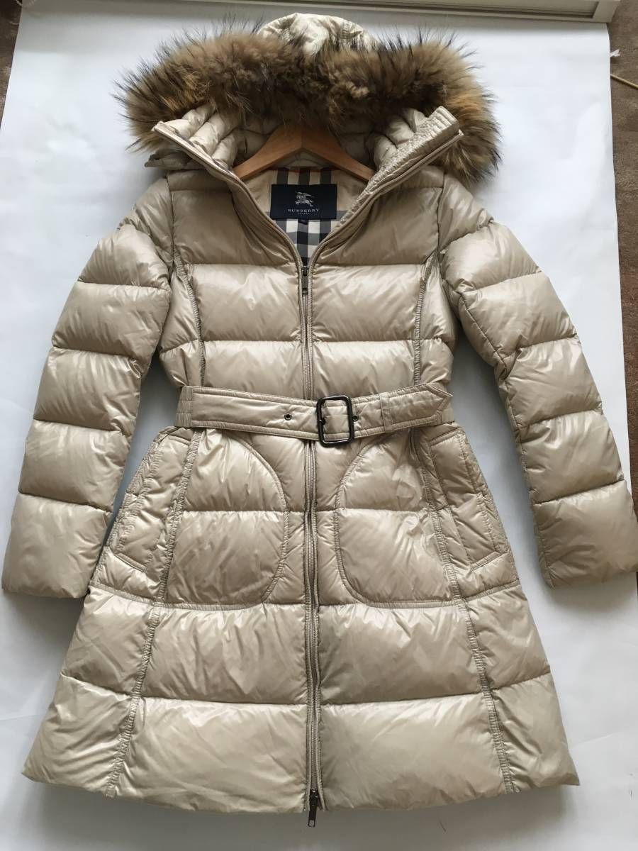 美品 BURBERRY LONDON バーバリーロンドン 高級 ダウン コート38 裏地