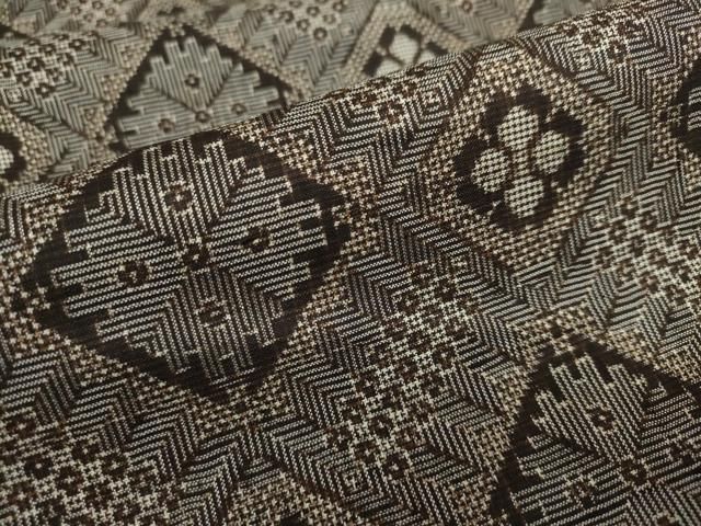 平和屋着物○本場大島紬 龍郷絣 アンサンブル 花菱文 正絹 逸品