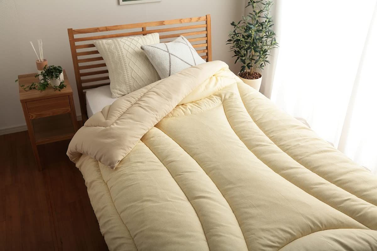 文房具・事務用品 掛けふとん 滅ダニ布団 約150×210cm 寝具 ベージュ
