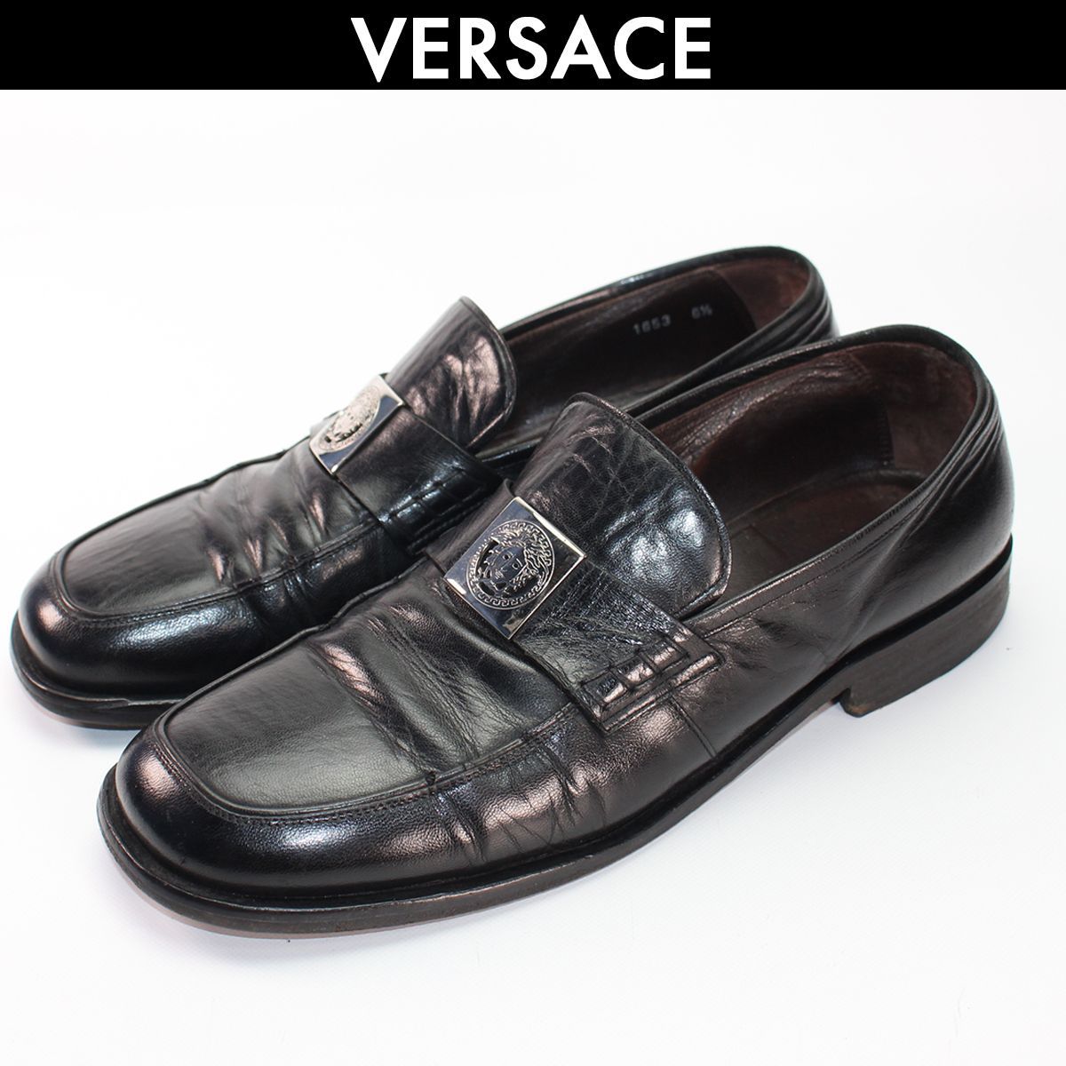 Versace（ヴェルサーチェ） レザーローファー - ドレス/ビジネス