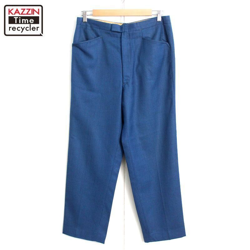 60s vintage ストライプ柄 ウール スラックスパンツ メンズ L