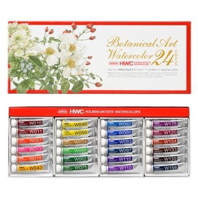 7営業日以内発送 ホルベイン画材 3455 透明水彩絵具 5ml W455 ボタニカル アート 24色セット 沖縄離島販売不可