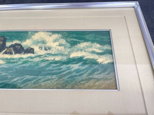 値頃感 東山魁夷 共同印刷株式会社 岩絵具方式複製 満ち来る潮 画 74×17cm 神奈川県出身 日本芸術院 山種美術館 301450