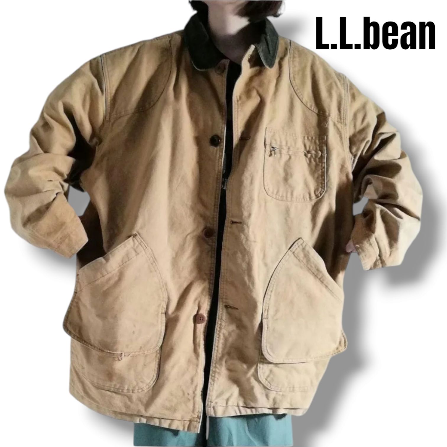 古着 USA製 80年代 80s L.L.Bean エルエルビーン ハンティングジャケット カバーオール プリマロフト ライナー付き ベージュ  メンズXL /N487 - メルカリ