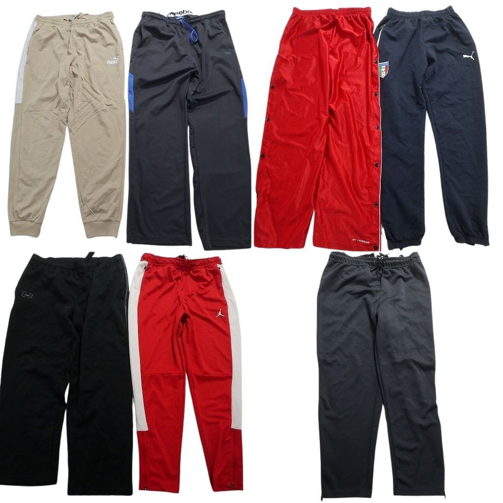古着卸 まとめ売り スポーツブランドMIX ジャージ パンツ 7枚セット (メンズ XL /2XL ) リーボック ジョーダン  中古 古着 MX8578