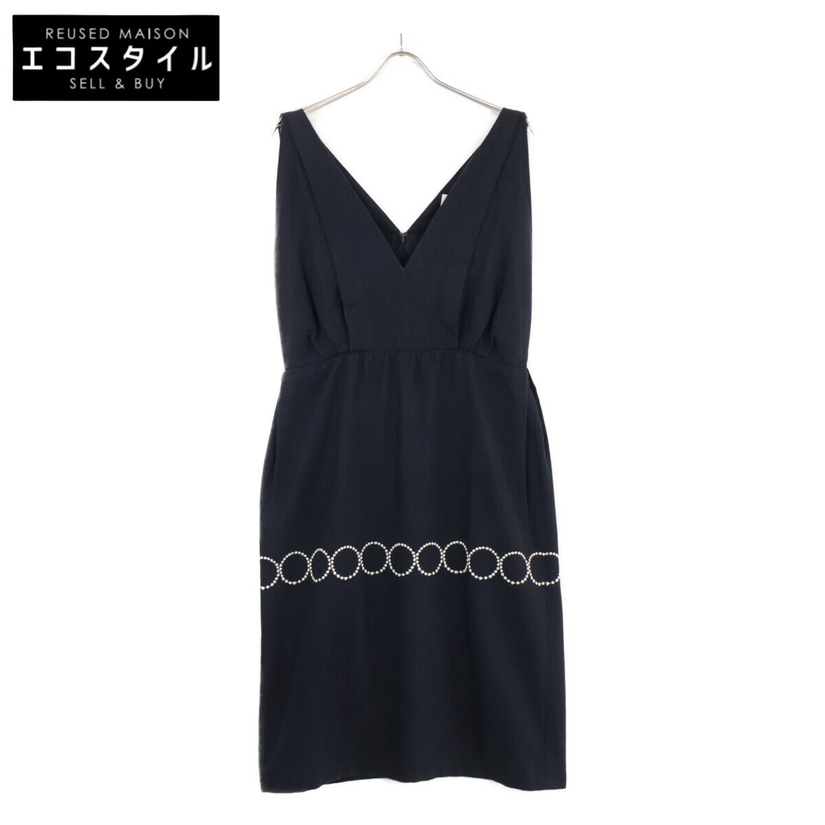 mina perhonen ミナペルホネン ﾈｲﾋﾞｰ 14SS SS3105 ﾉｰｽﾘｰﾌﾞﾜﾝﾋﾟｰｽ 38