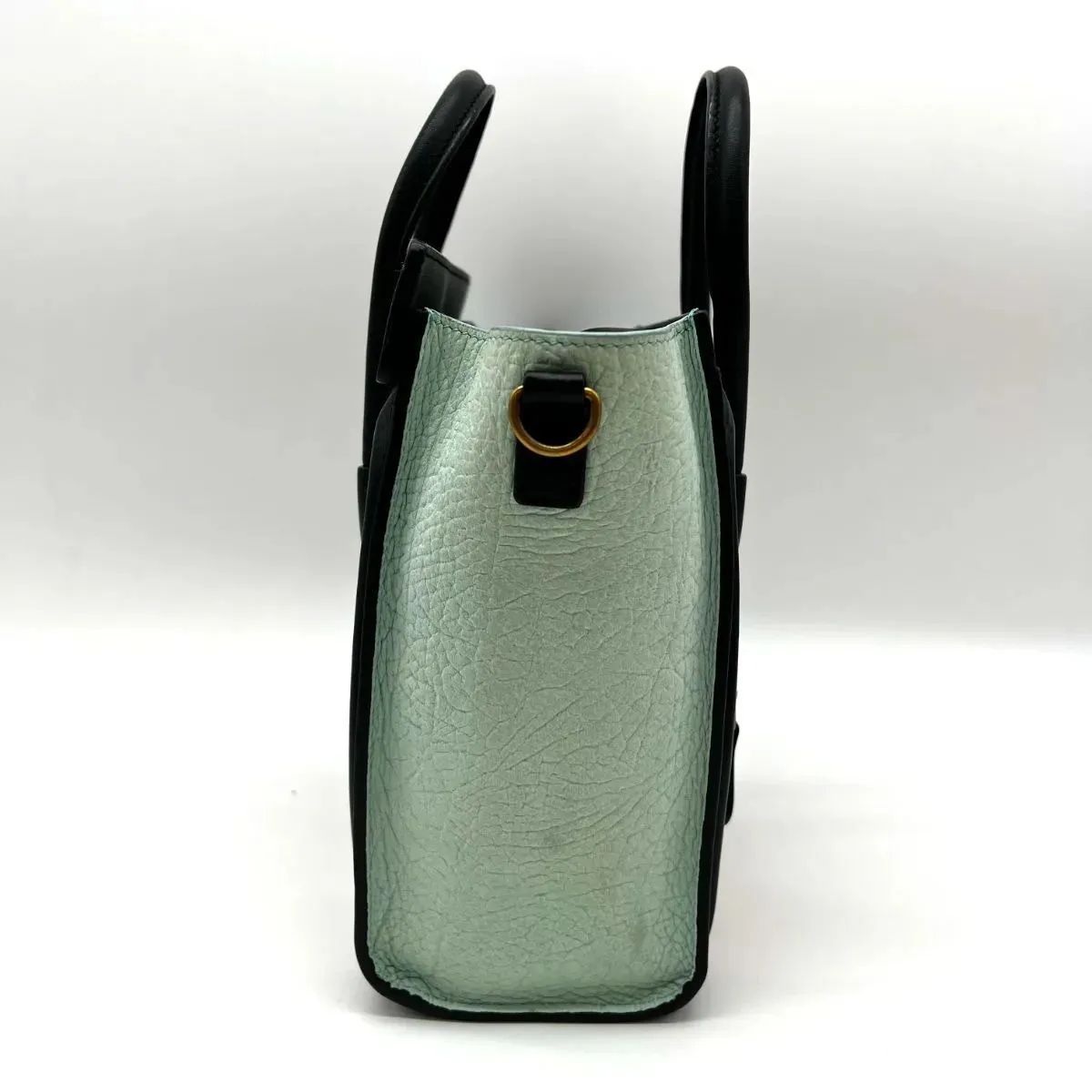 セリーヌ ラゲージ ナノショッパー レザー 2WAYハンドバッグ ブルー  