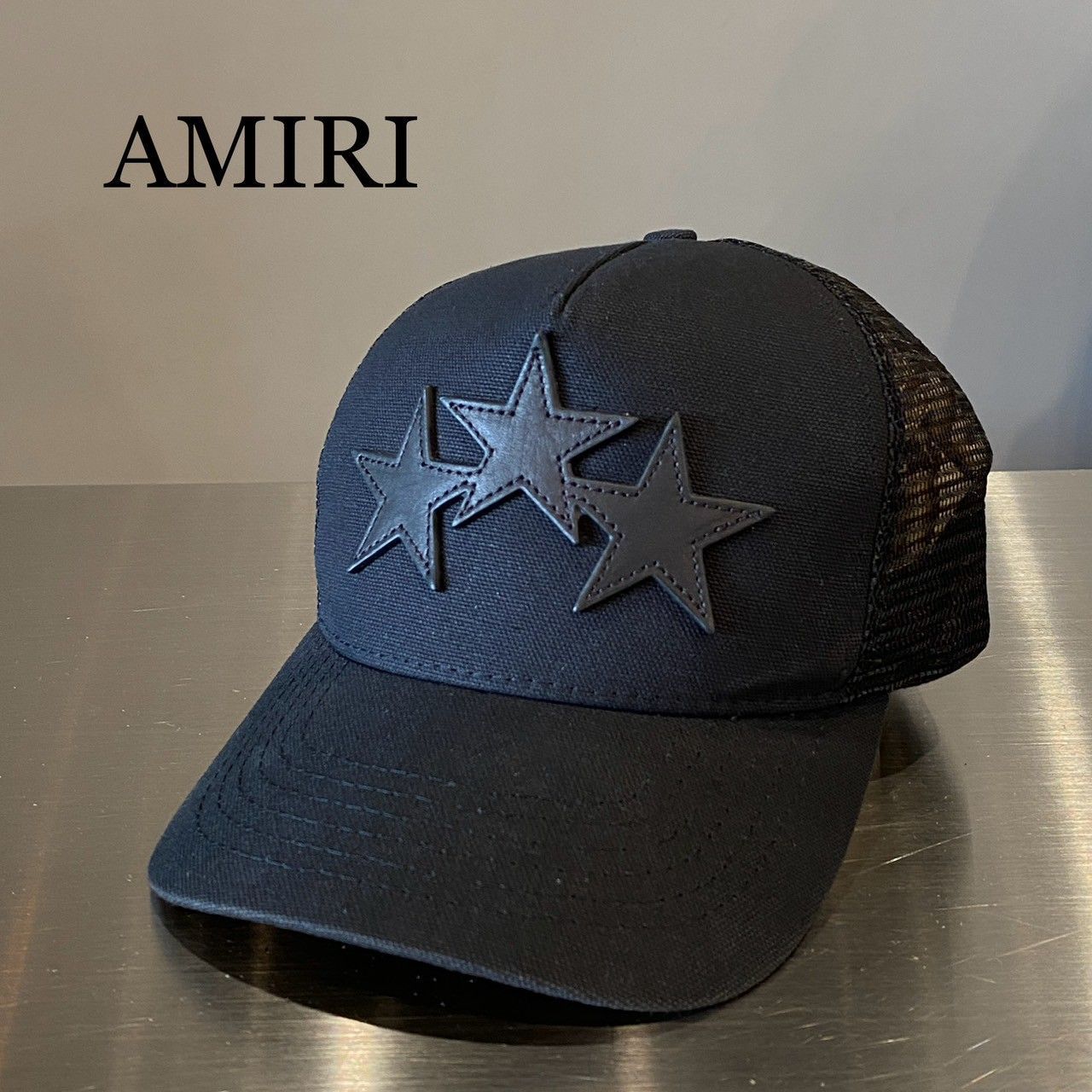AMIRI スリースター トラッカー キャップ カロライナブルー AMIRI』アミリ 3スタートラッカーキャップ - メルカリ