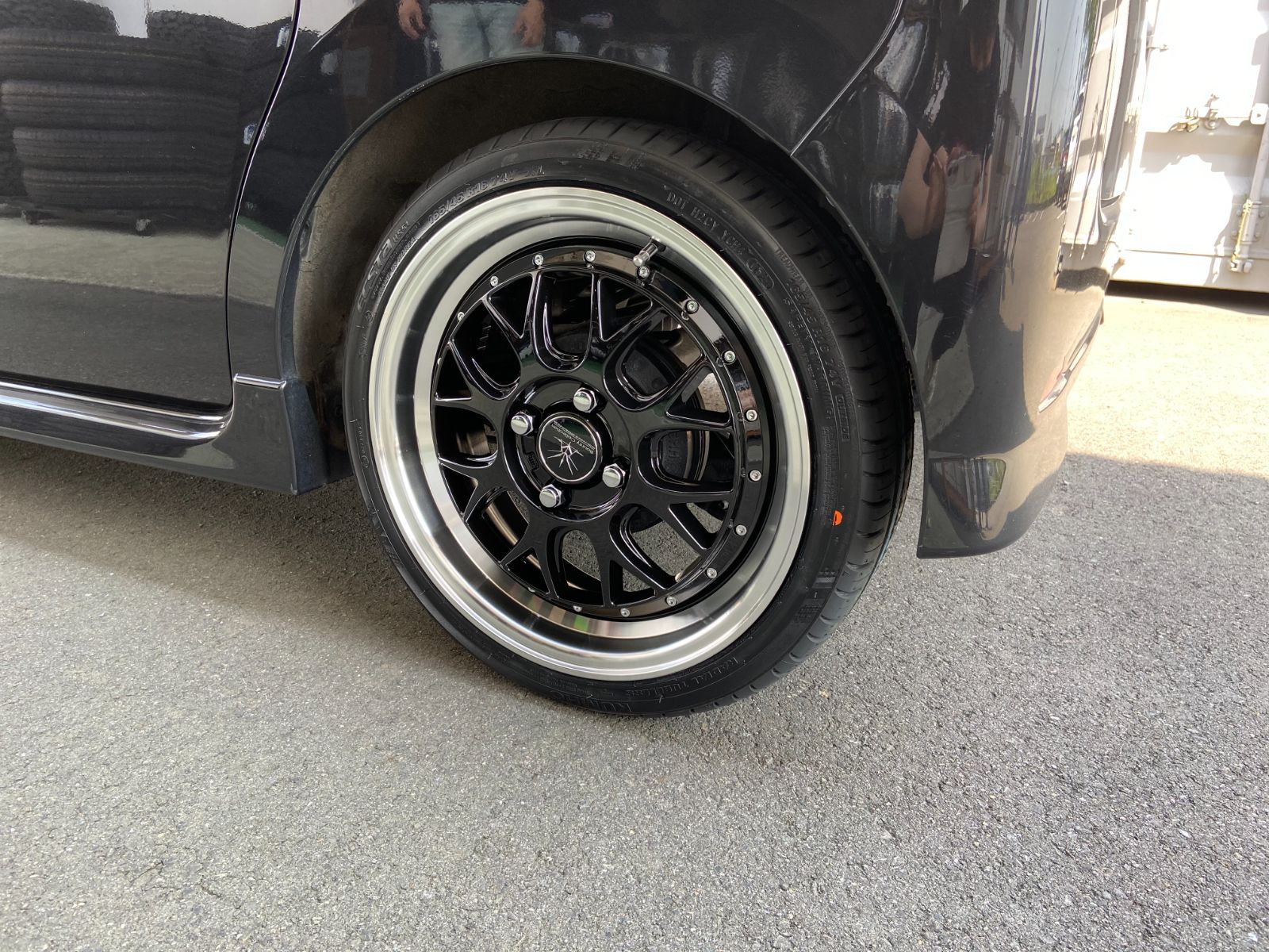 深リムホイール 165|45R16 タント N-BOX ムーブ DAYS ワゴンR ミラ タイヤホイールセット 4本セット 1台分 KUMHO HS51 BountyCollection BD00 ブラックポリッシュ ホイール