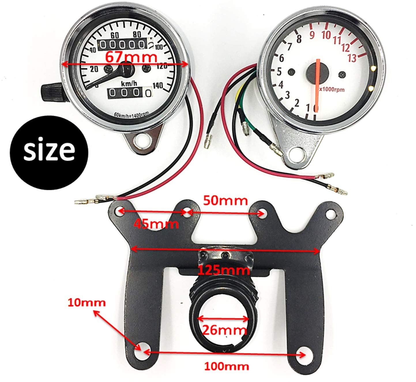 world Imp MT ホンダ 用 バイク モンキー ゴリラ 電気式 タコメーター 