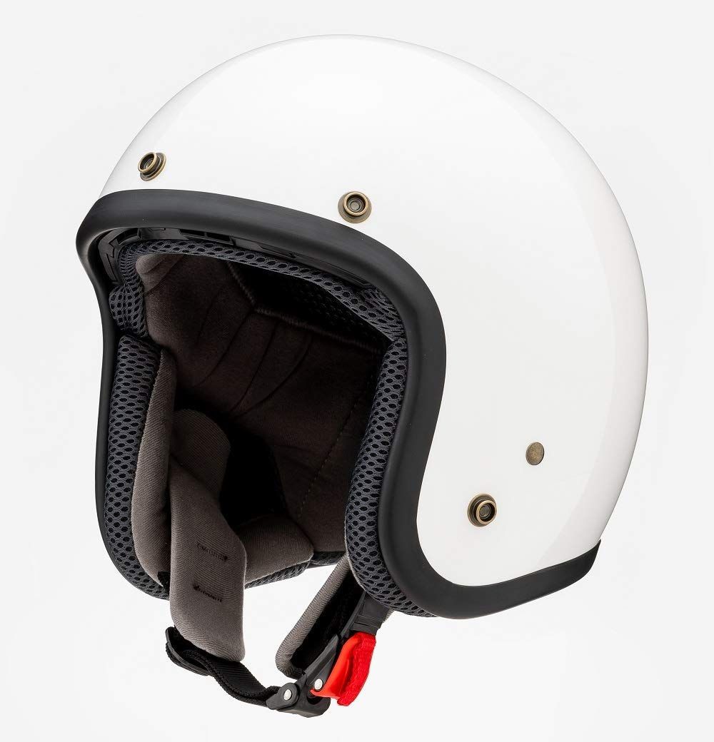 ジェットヘルメット バイク用 YH-001 パールホワイト Lサイズ(59~60cm) 山城ヘルメット 全排気量対応 インナー脱着可能 山城(yamashiro) アジアンフィット YH-001P.WH/L