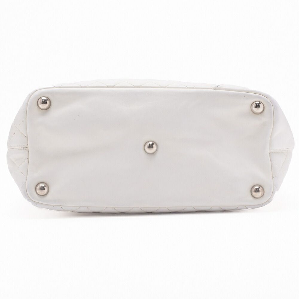 CHANEL シャネル カンボンライン マトラッセ カーフスキン パイソン 白