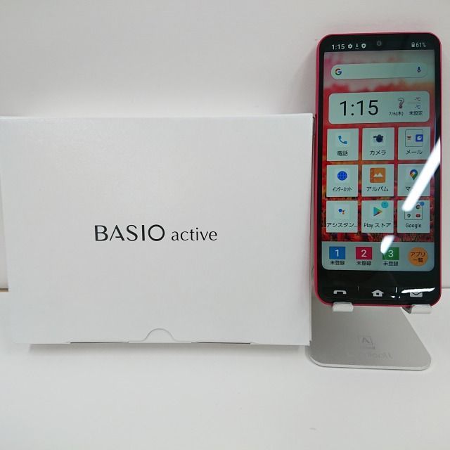 BASIO active SHG09 au レッド 送料無料 本体 c01731 - メルカリ