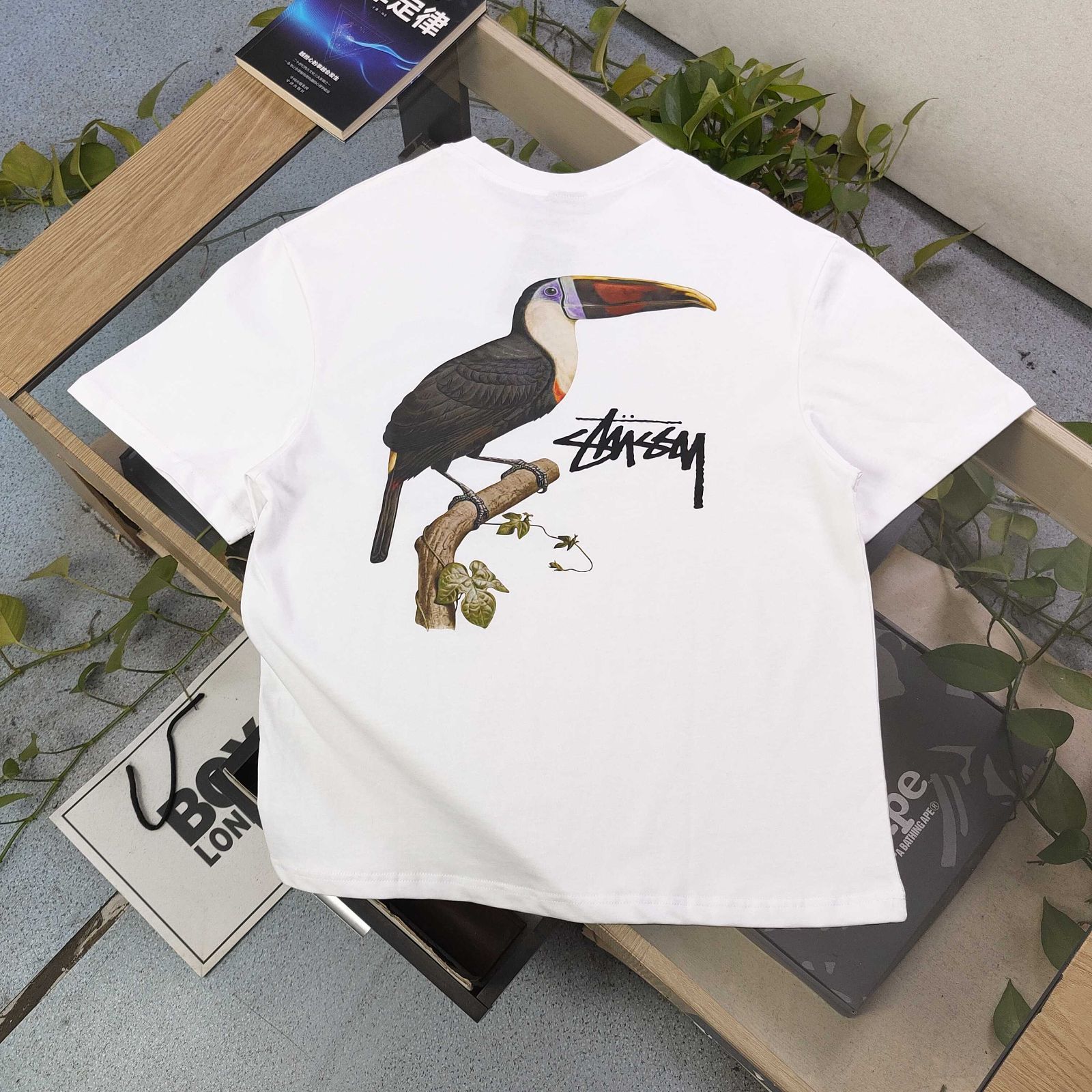 Stussy 25SS 春夏 ファッション フィッシュイーグル柄 ロゴ レタープリント カジュアル カップル ゆったり 半袖 Tシャツ