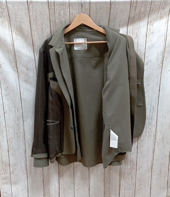 sacai 21SS 21-02550M Suiting Jacket ドッキングレイヤードシャツジャケット サイズ1(S) サカイ カーキ オリーブ デザイナーズ