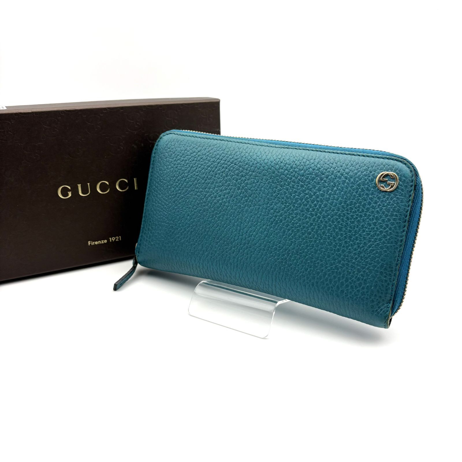 美品 GUCCI グッチ 長財布 インターロッキング チャーム GG ラウンド 
