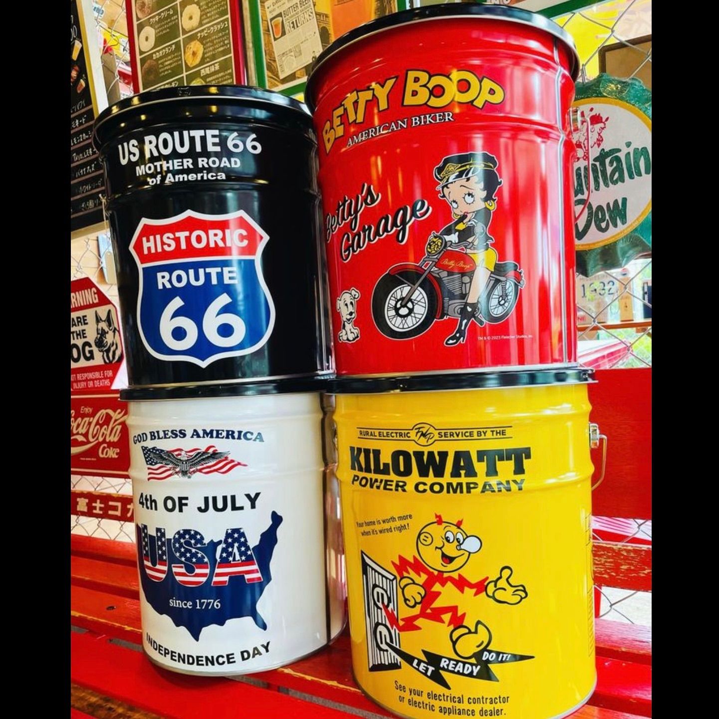 在庫限り】新品 🇺🇸 オイル缶 ペール缶スツール 丸椅子【ROUTE66】OIL