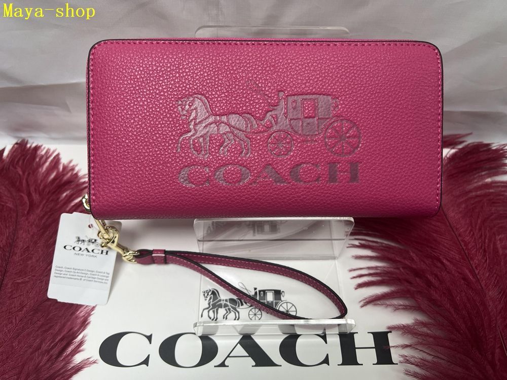 コーチ COACH 長財布 財布  ホース アンド キャリッジ エンボスド レザー ロング ジップ アラウンド ウォレット  バレタインディー プレゼント   長財布 レディース 新品未使用 ブランド   C3548  B330 12