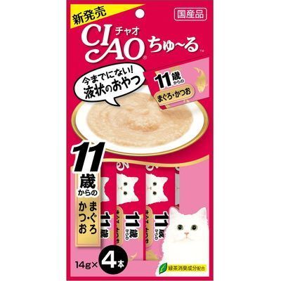 いなば CIAO ちゅーる 11歳からのまぐろ かつお 14g×4本入り 1ケース48袋