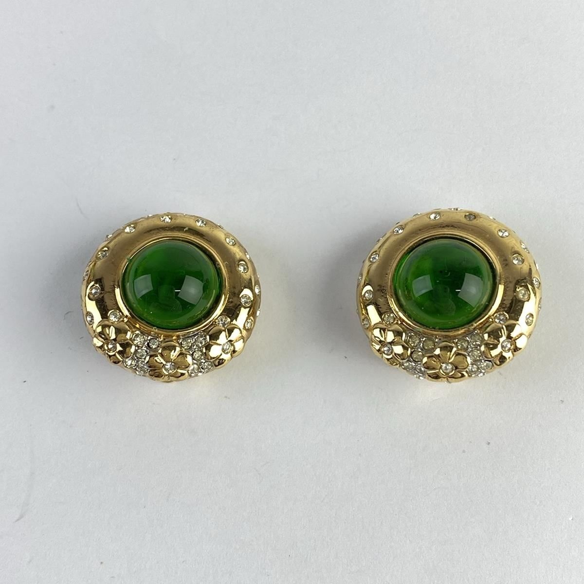 NINARICCI(ニナリッチ) イヤリング美品  - ゴールド×グリーン×クリア