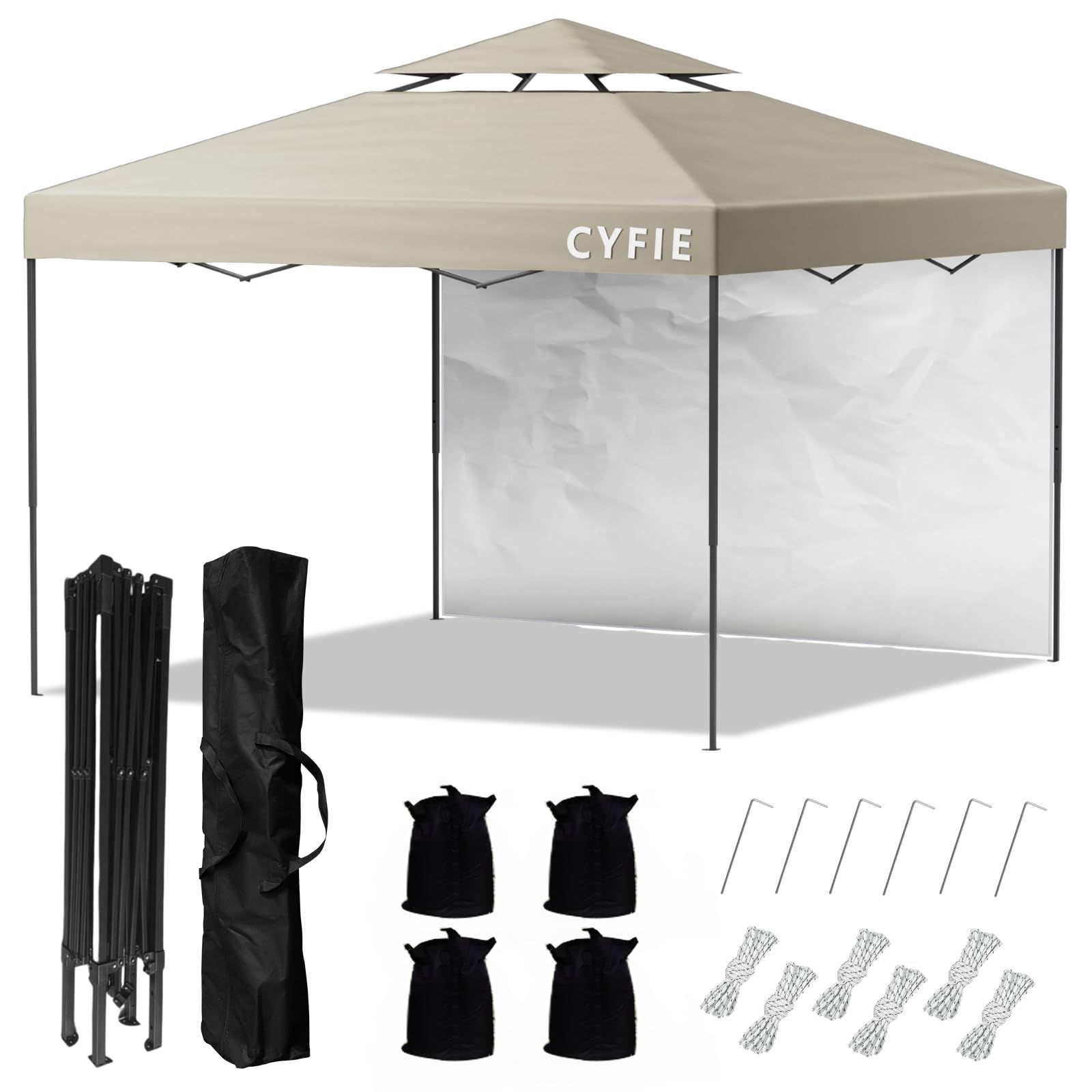 運動会 キャンプ アウトドア ワンタッチタープテント 祭り用 砂袋 ペグ ロープ 収納ケース付 持ち運び便利 組立て簡単 ワンタッチテント 高耐水加工 uvカットコーティング 高さ3段階調節 ワンタッチ カキー色 テント 風抜けベンチレーター付 ワンタッチ