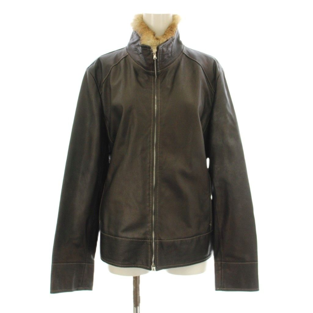 マックス&コー MAX&CO. レザージャケット スタンドカラー ジップ