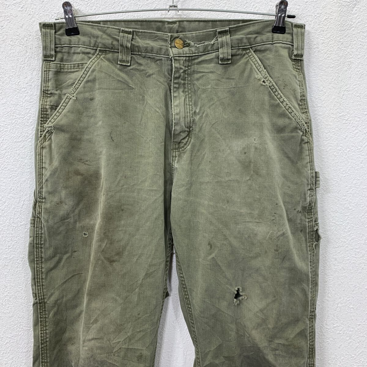 Carhartt ワークパンツ W32 アーミーグリーン カーハート ジップアップ