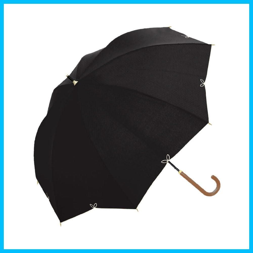 商品 中谷 Natural Basic 晴雨兼用長傘 UVフルール ブラック 914-049 ジャンプ 親骨サイズ 55 cm ブラックコーティング加工