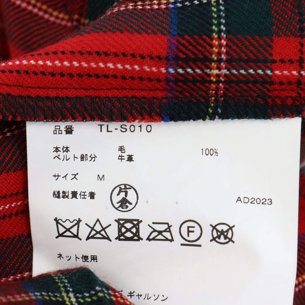 TAO (タオ) ベルト付き レイヤードデザイン プリーツスカート レッド