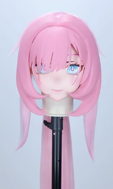 全頭マスク カツラ付き ロック付き NO.114 フリーサイズ フルマスク ドール ヘッドロリータ人形 コスプレ 変身 仮装 着ぐるみ