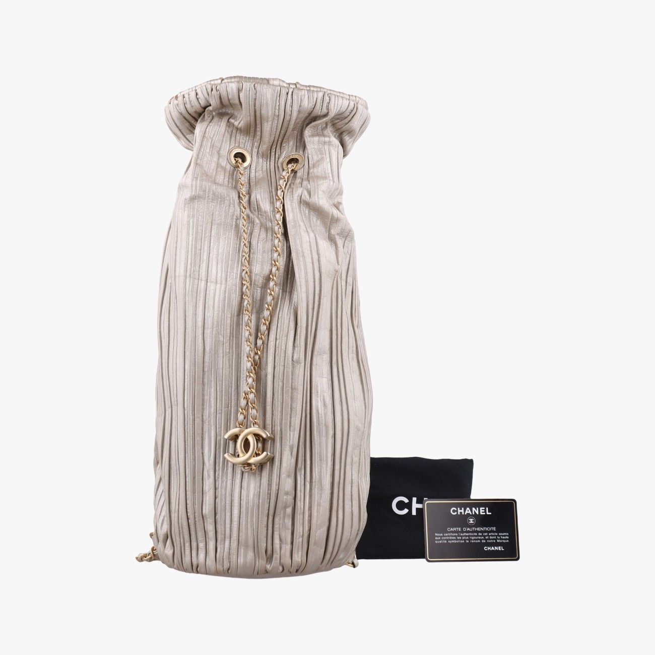 シャネルChanelココプリーツベージュレザーA5714225166528
