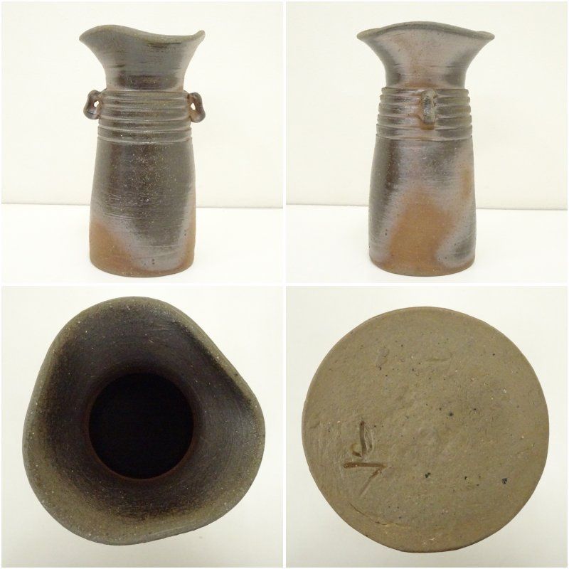 宮崎楽陽 備前焼 花生 花器 花瓶 花入 フラワーベース 置物