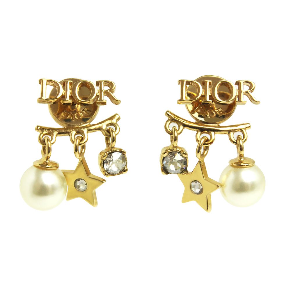 Christian Dior ピアス ゴールド クリスタル スター 星