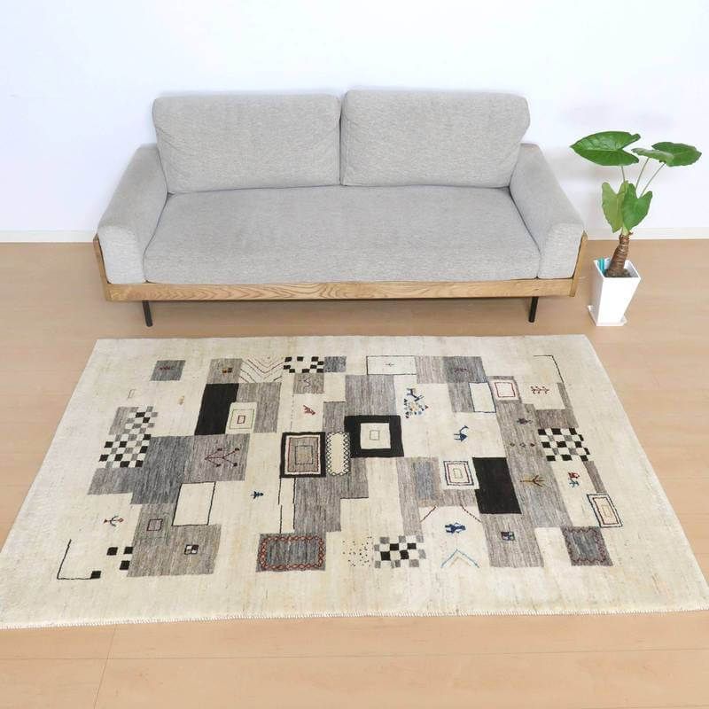 ギャッベ カシュクリ 109×103 プレミアムギャッベ／ホシナマイ