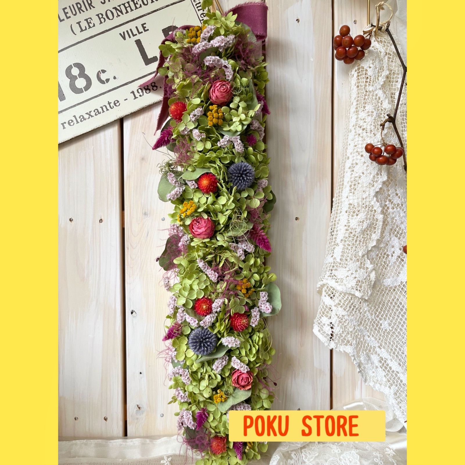 縦長ガーランドスワッグリース