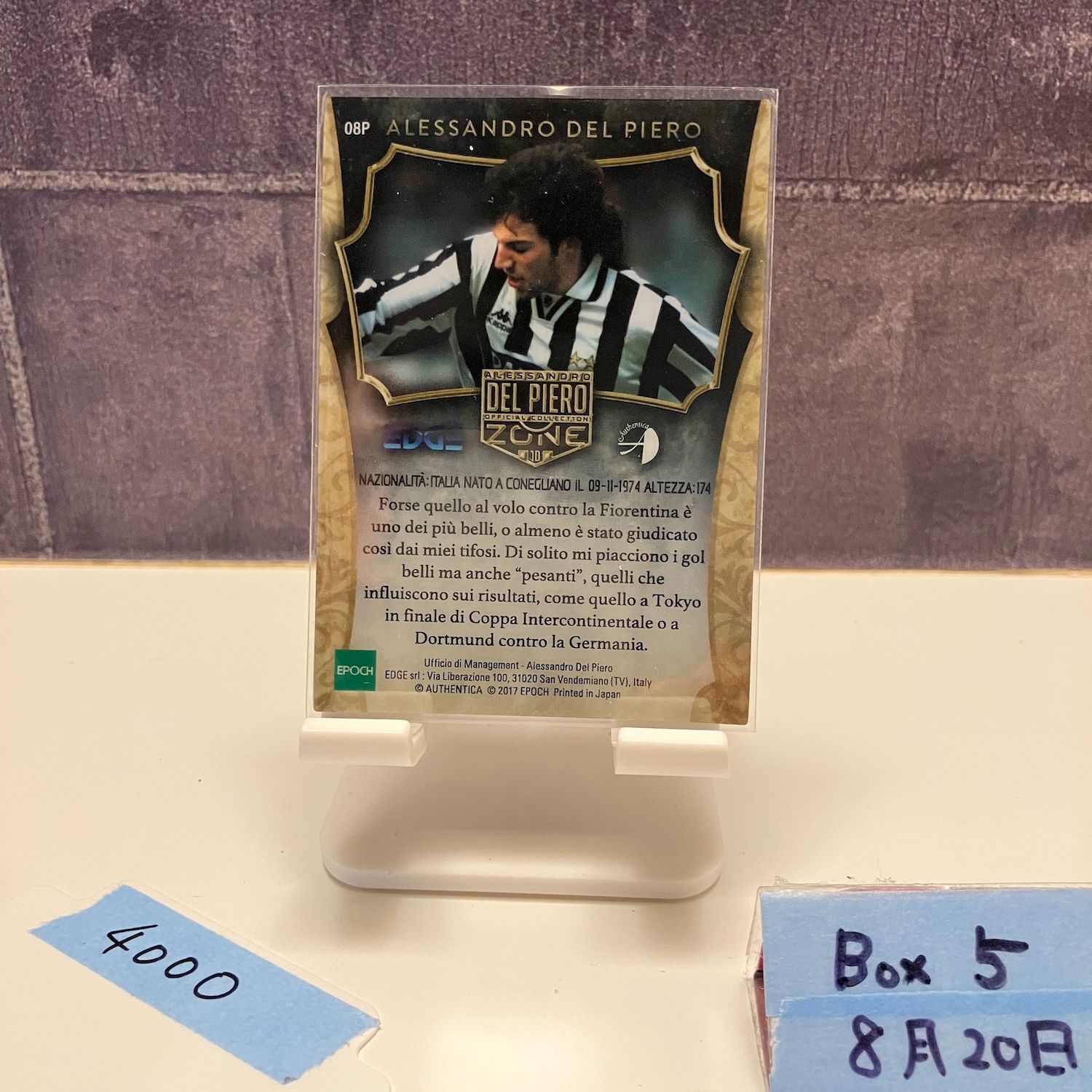 デルピエロ サインカード EPOCH デルピエロ サインカード EPOCH 2017 Epoch Alessandro Del Piero Zone