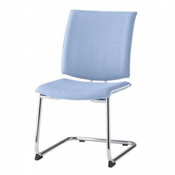 藤沢工業 TOKIO ミーティングチェア FMP-2L-S ライトブルー レザー