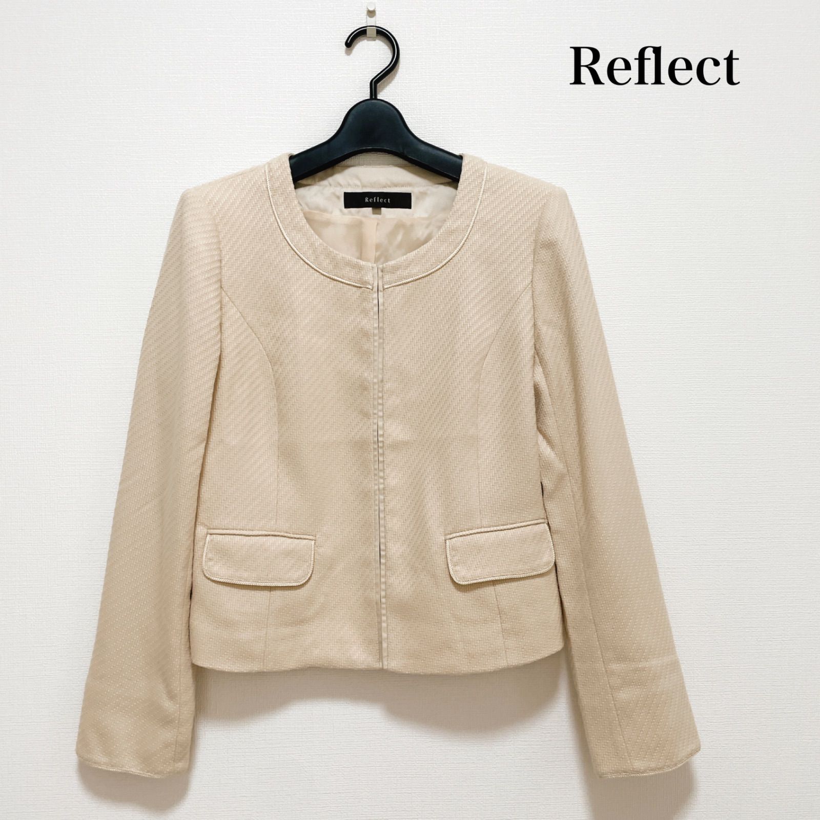 【新品】Reflect リフレクト　ツイード　ノーカラー　ジャケット　11号　L